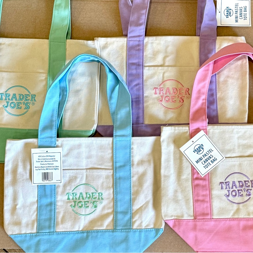 Trader Joe's Mini Canvas Tote Bag Set
